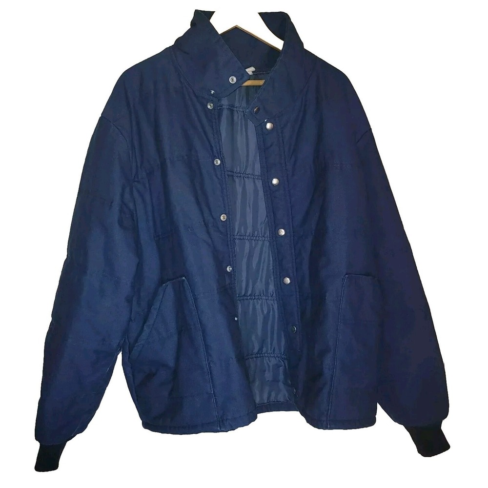 Unitog Jacket XL Bomber‎ Mechanic Quilt Lined Navy Blue Union Made USA Workwear